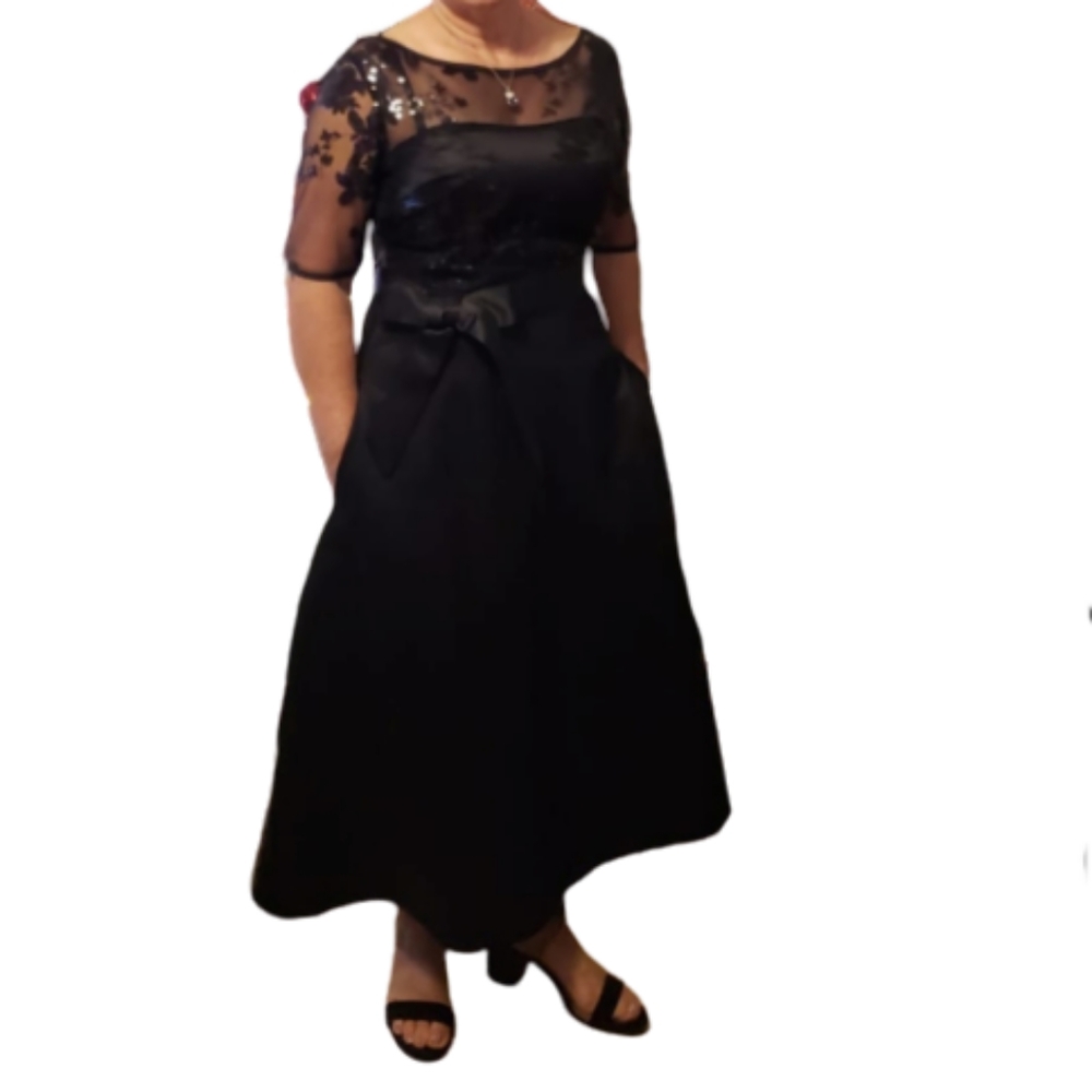 Party Dress Black Sequin Embroidery Size M NWOT